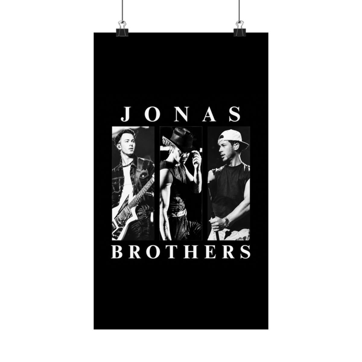 Jonas Brothers Black And White Trio Triptych - Official Posters & Wall Art merchandise