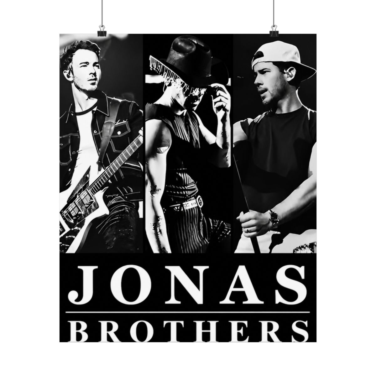 Jonas Brothers Black and White Concert Trio Stickers - alternate angle 5, merchandise