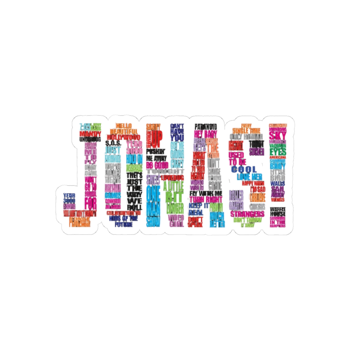 Jonas Brothers Albums Text Art - Official Creator merchandise