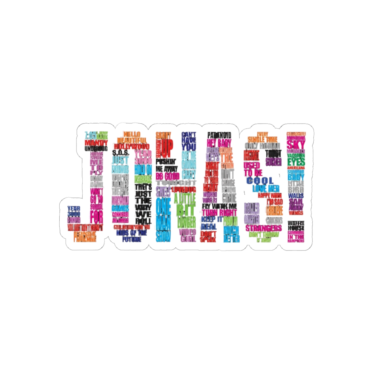 Jonas Brothers Albums Text Art — official Jonas Brothers Stickers