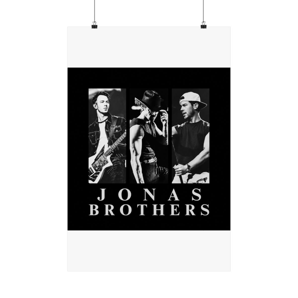 Jonas Brothers Black And White Trio Triptych Poster - Official posters merchandise