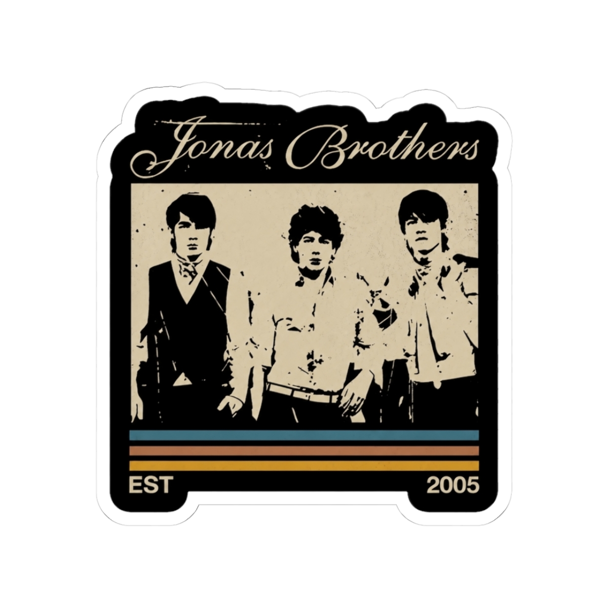 Jonas Brothers Retro Striped Sticker - Official stickers merchandise