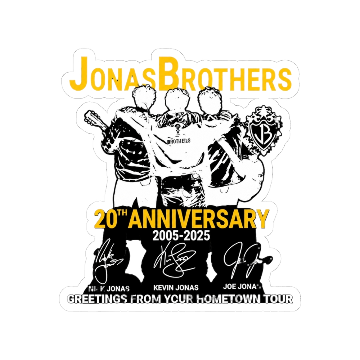 20th Anniversary Of Jonas Brothers Greetings from Your Hometown Tour Sticker - Official stickers merchandise