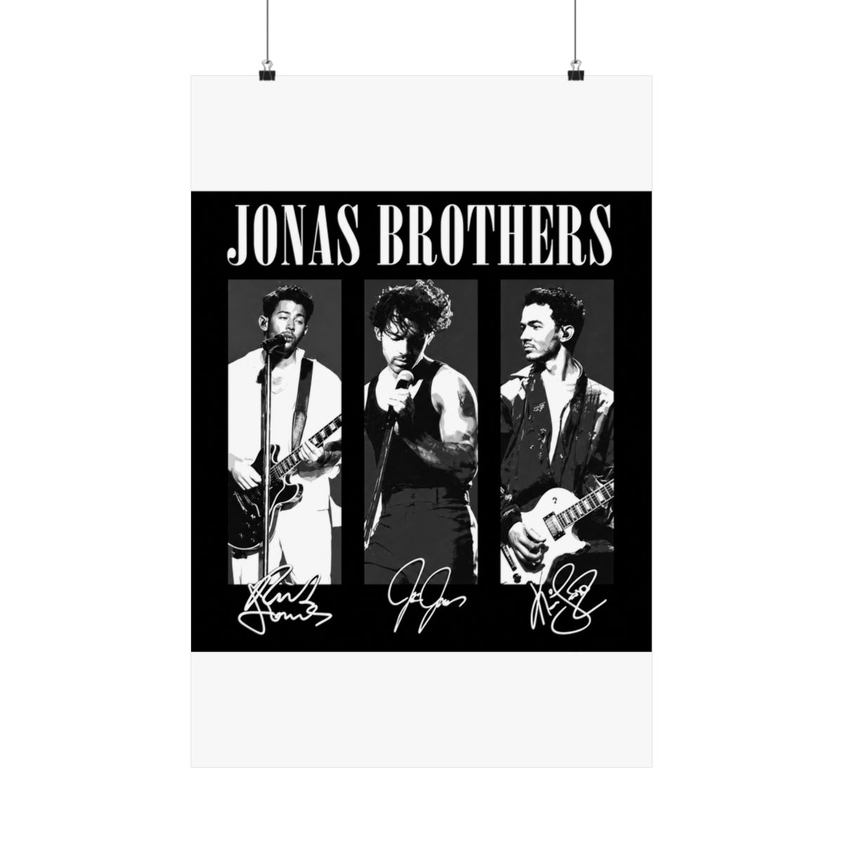 Vintage Retro 90s Jonas Brothers with Signatures Posters and Art - Official posters merchandise