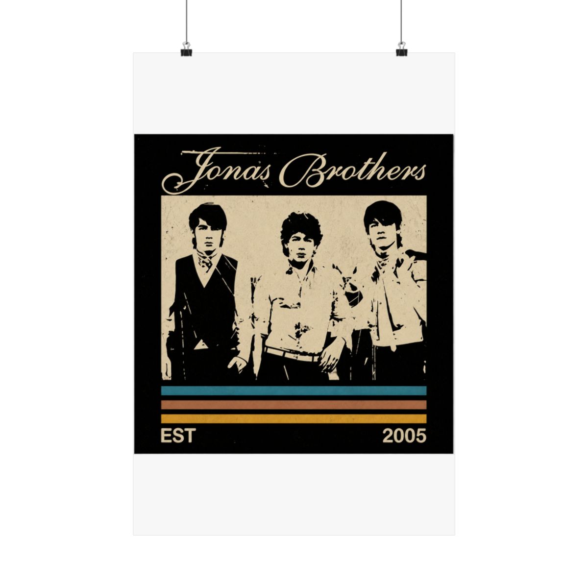 Jonas Brothers Retro Striped Posters and Art - Official posters merchandise