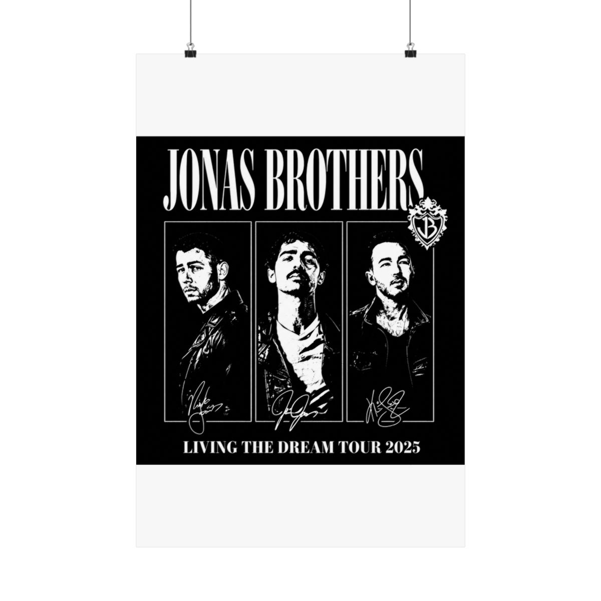 Retro Jonas Brothers Living The Dream Tour 2025 Posters and Art - Official posters merchandise