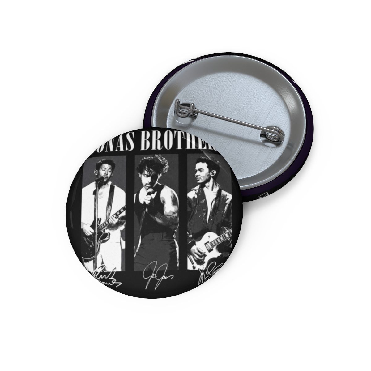 Vintage Retro 90s Jonas Brothers with Signatures Pin - Official Creator merchandise